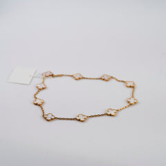 Van Cleef & Arpels Vintage Alhambra 10 Motifs White Mother of Pearl Necklace