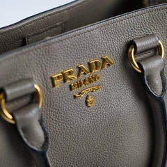 Prada Vitello Daino Shopping Tote Grey