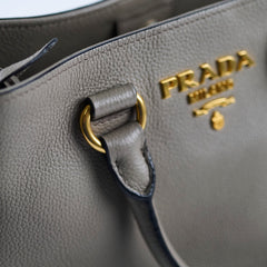Prada Vitello Daino Shopping Tote Grey