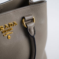 Prada Vitello Daino Shopping Tote Grey