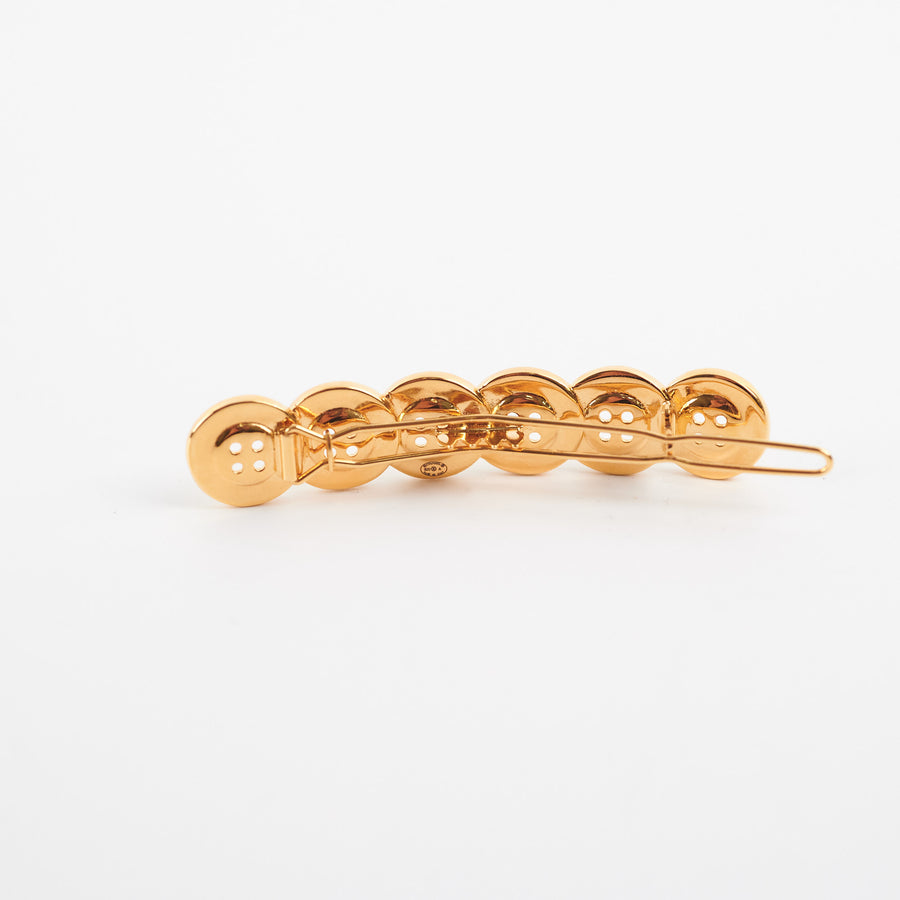 CHANEL Quilted CC Hair Pin Gold 208192