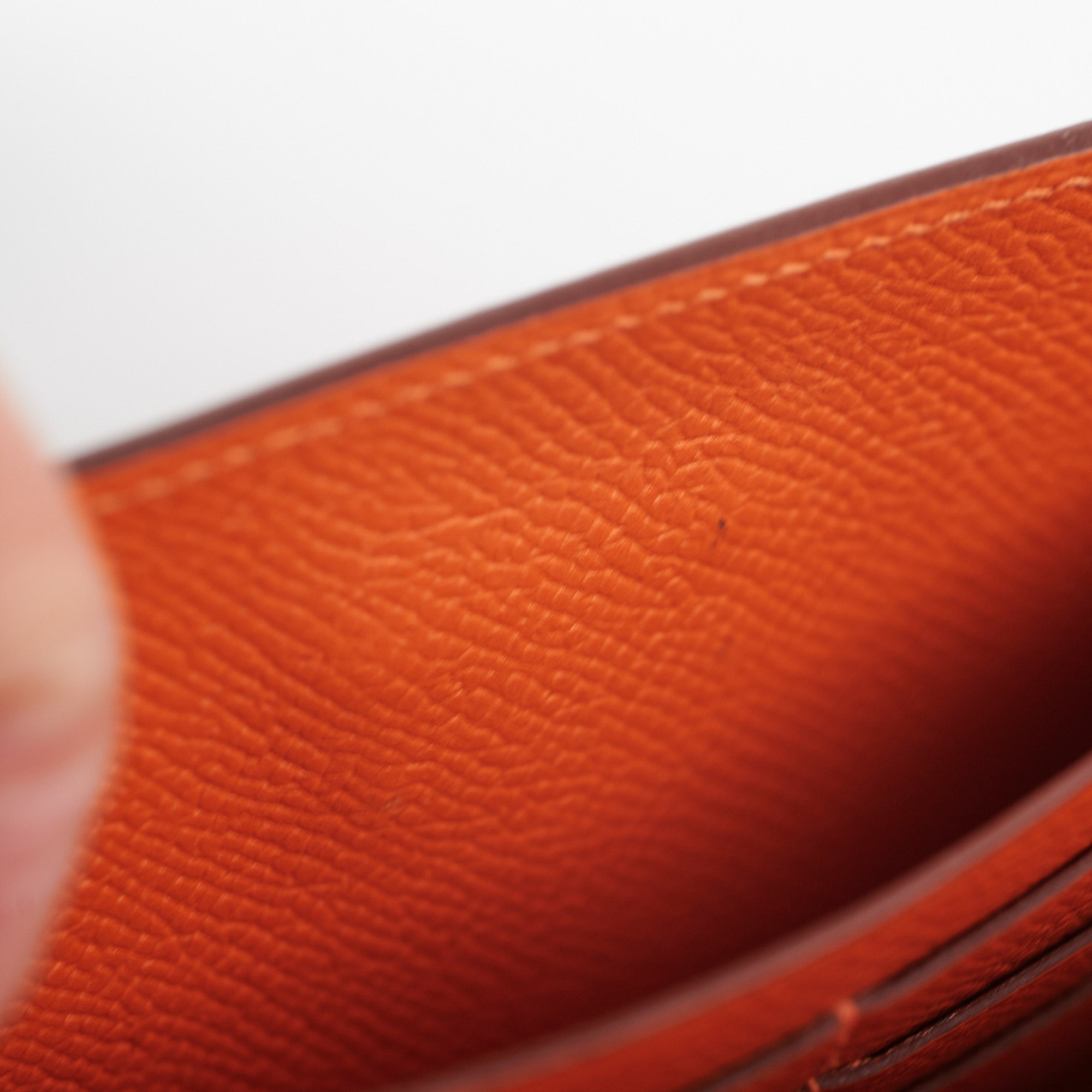 Kelly leather wallet Hermès Orange in Leather - 20138310
