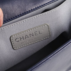 Chanel Navy Old Medium Boy Shoulder Bag