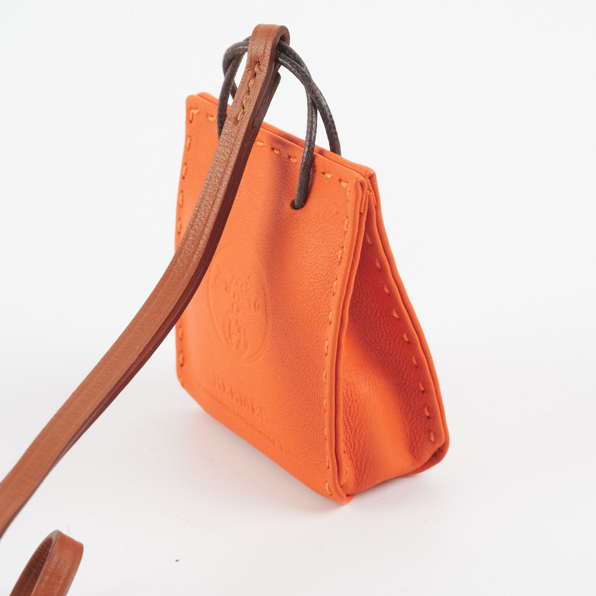 HERMES Sac Orange Shopper Bag Charm Y AM Accessories ORN Women's