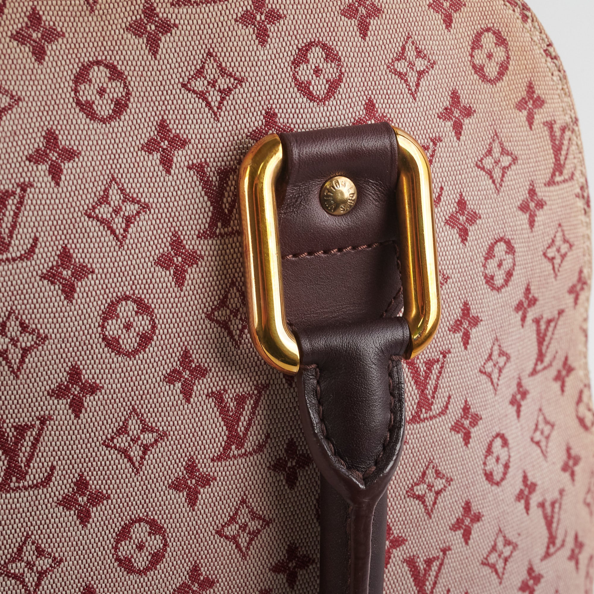 Louis Vuitton Burgundy Monogram Mini Lin Alma Haut Tall Dome Bag