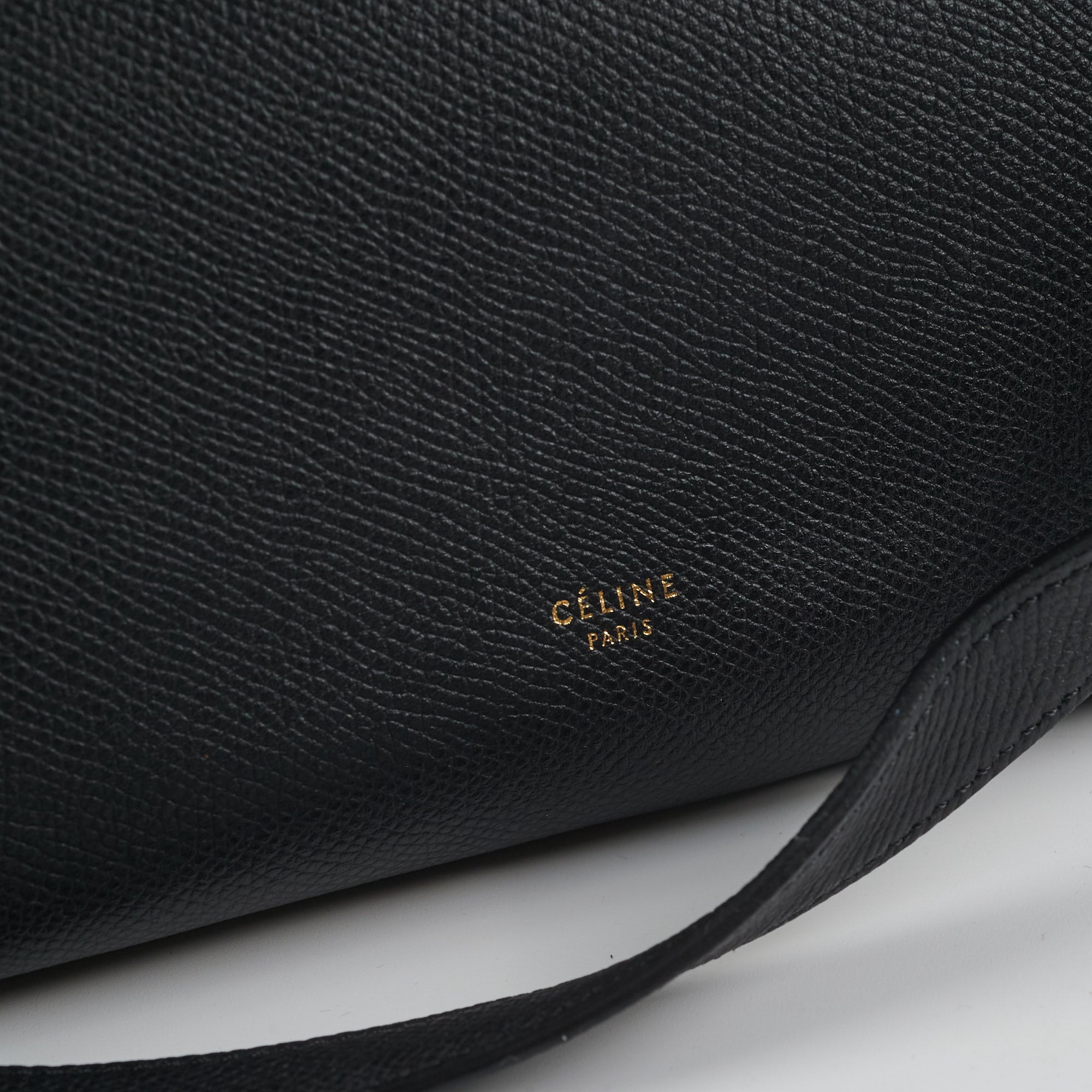 CELINE Grained Calfskin Mini Belt Bag Black | FASHIONPHILE