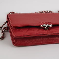 Chanel Wallet On Chain (WOC) Red