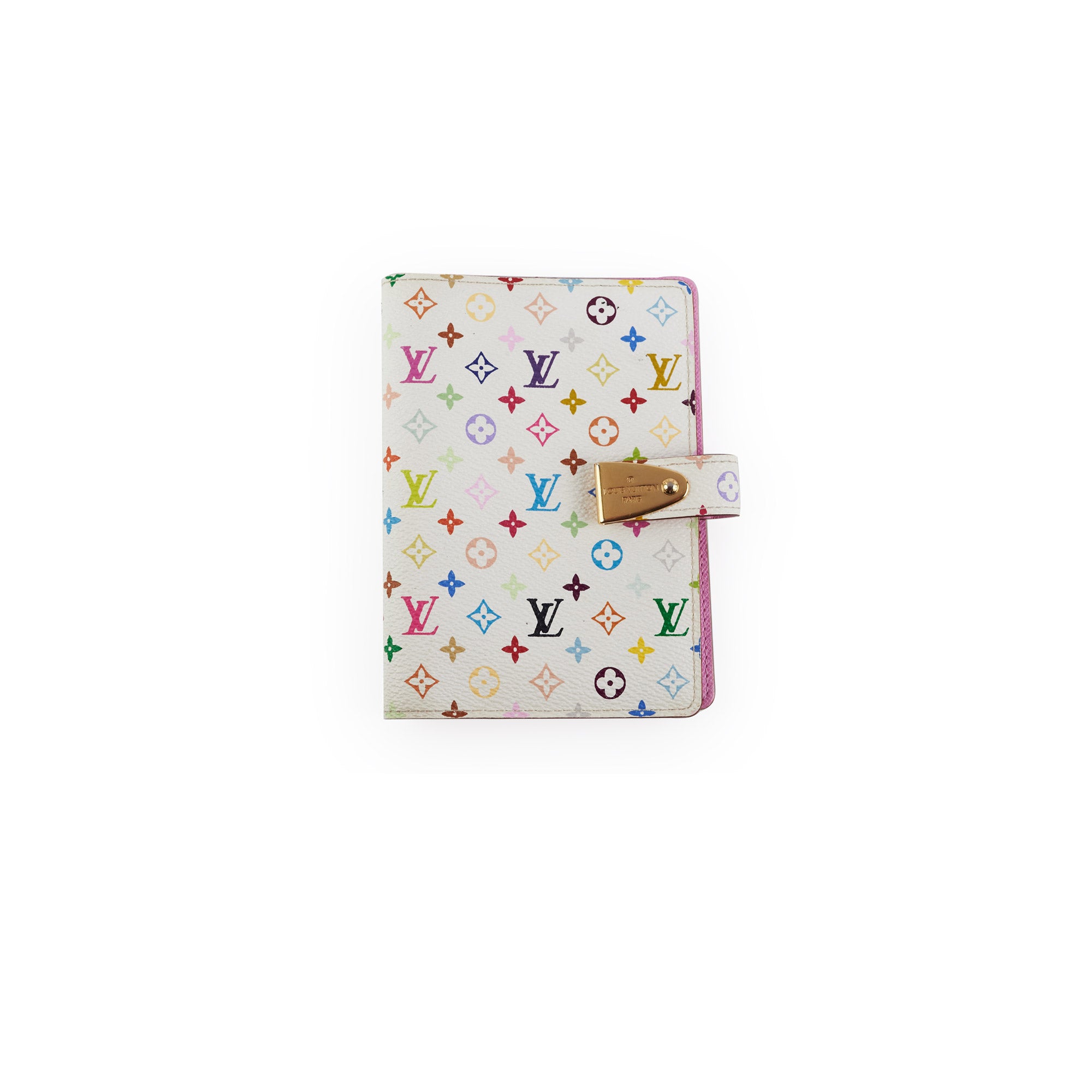 Louis Vuitton White Multicolour Small Agenda Cover Pink - THE PURSE AFFAIR