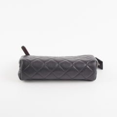 Chanel Black Pouch Cosmetic Bag Clutch Black