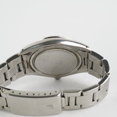 Rolex Oysterdate Black Dial Silver Oyster Bracelet 34 MM