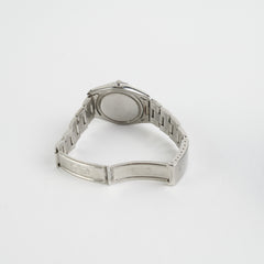 Rolex Oysterdate Black Dial Silver Oyster Bracelet 34 MM