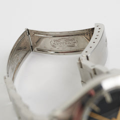 Rolex Oysterdate Black Dial Silver Oyster Bracelet 34 MM