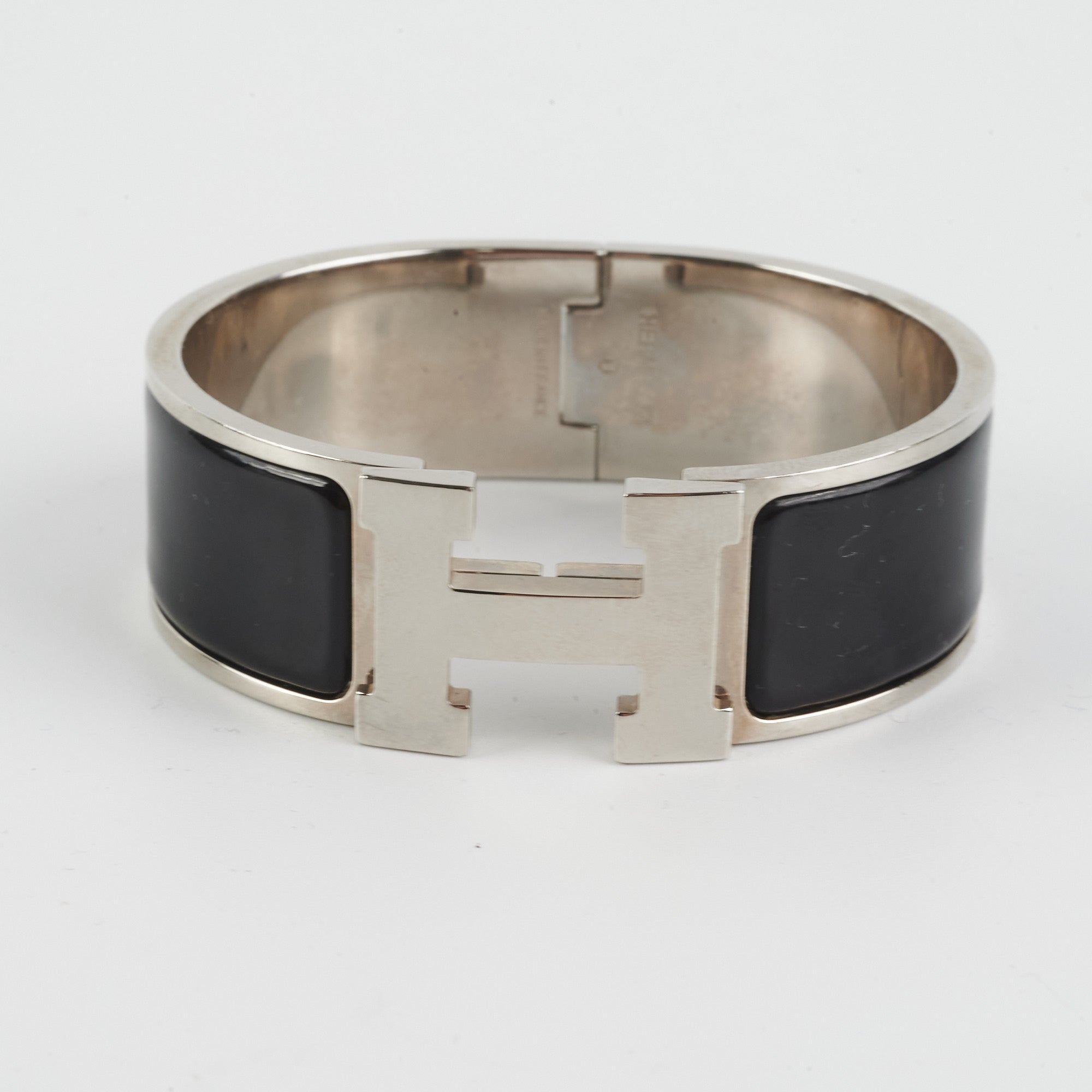 Hermes Clic Clac H Bracelet Black Size GM - THE PURSE AFFAIR