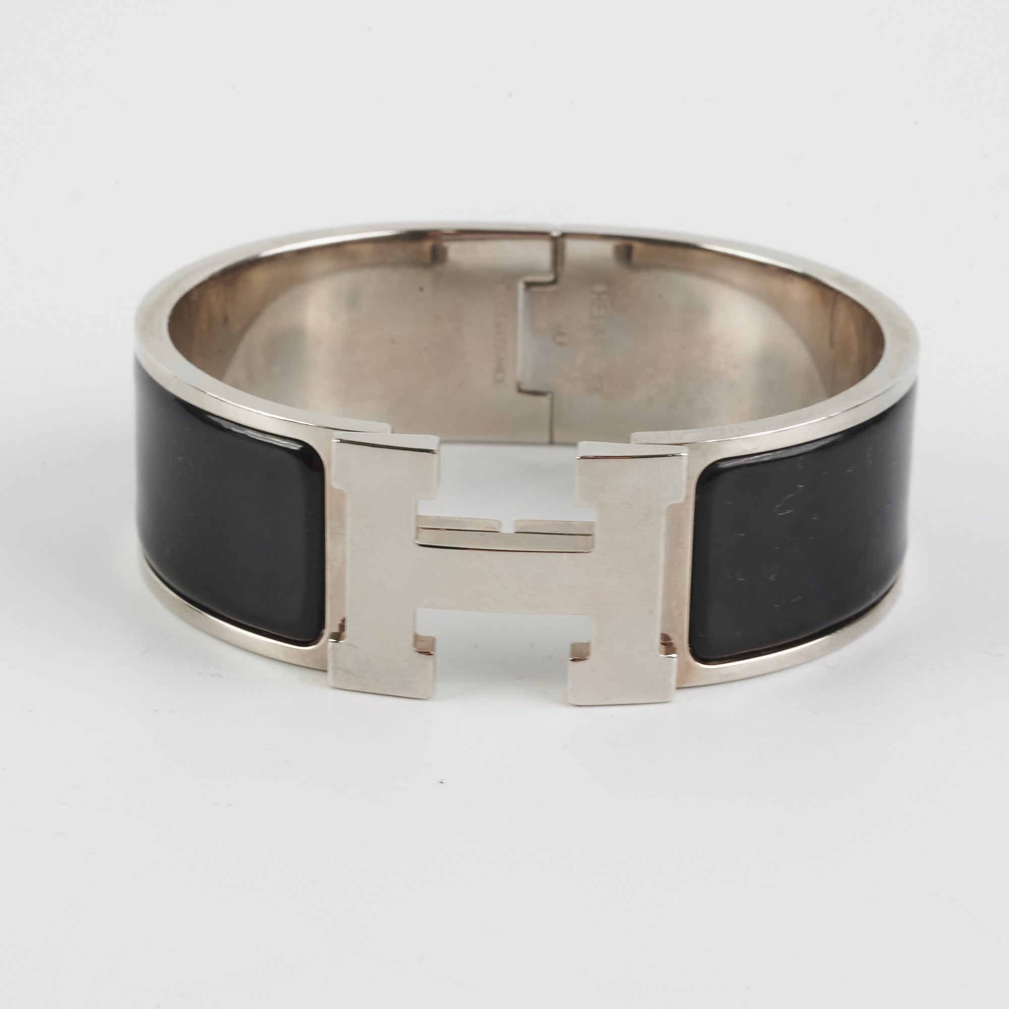 Hermes black clic clac bracelet Clearance