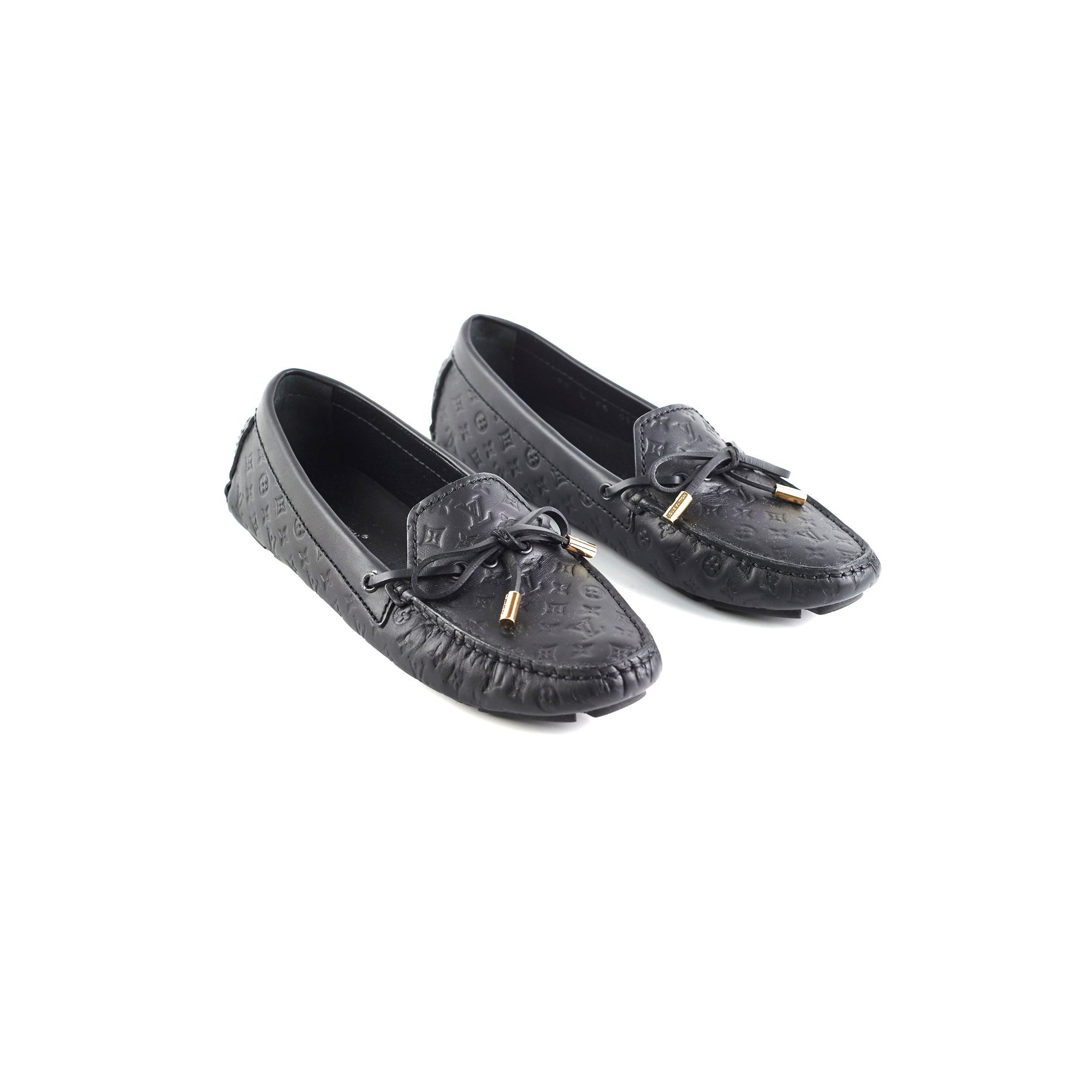 Louis Vuitton Academy Flat Loafer BLACK. Size 38.0