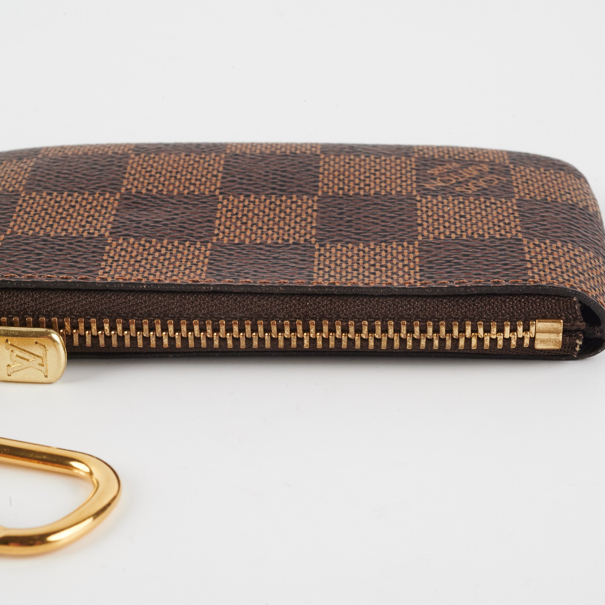 Louis Vuitton Rare Centenaire Damier Ebene Pochette Cles Key Pouch Keychain 688lv621