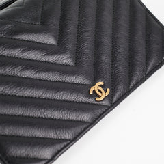 Chanel Chevron Black Wallet