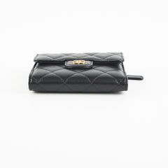 Chanel Black Quilted Lambskin Flap Wallet
