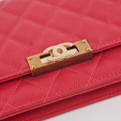 Chanel Caviar Wallet on Chain Pink