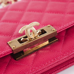 Chanel Caviar Wallet on Chain Pink