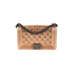 Chanel Boy Bag Perforated Rose Gold