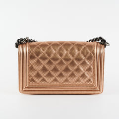 Chanel Boy Bag Perforated Rose Gold