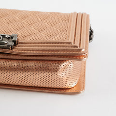 Chanel Boy Bag Perforated Rose Gold