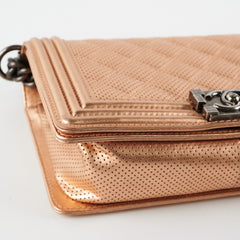 Chanel Boy Bag Perforated Rose Gold