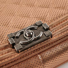 Chanel Boy Bag Perforated Rose Gold