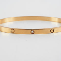 Cartier SM Love Bangle with 6 Diamonds Yellow Gold 17