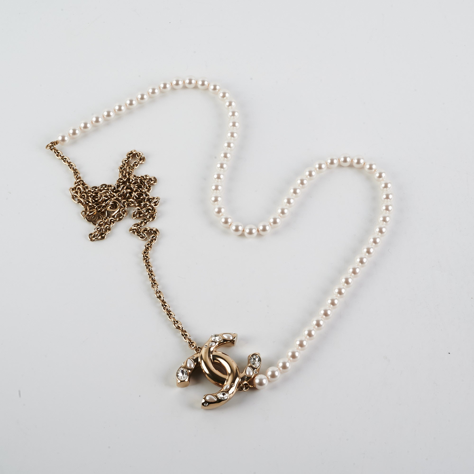 Gold Chain Necklace Coco Chanel Logo Necklace Cc Necklace Gold