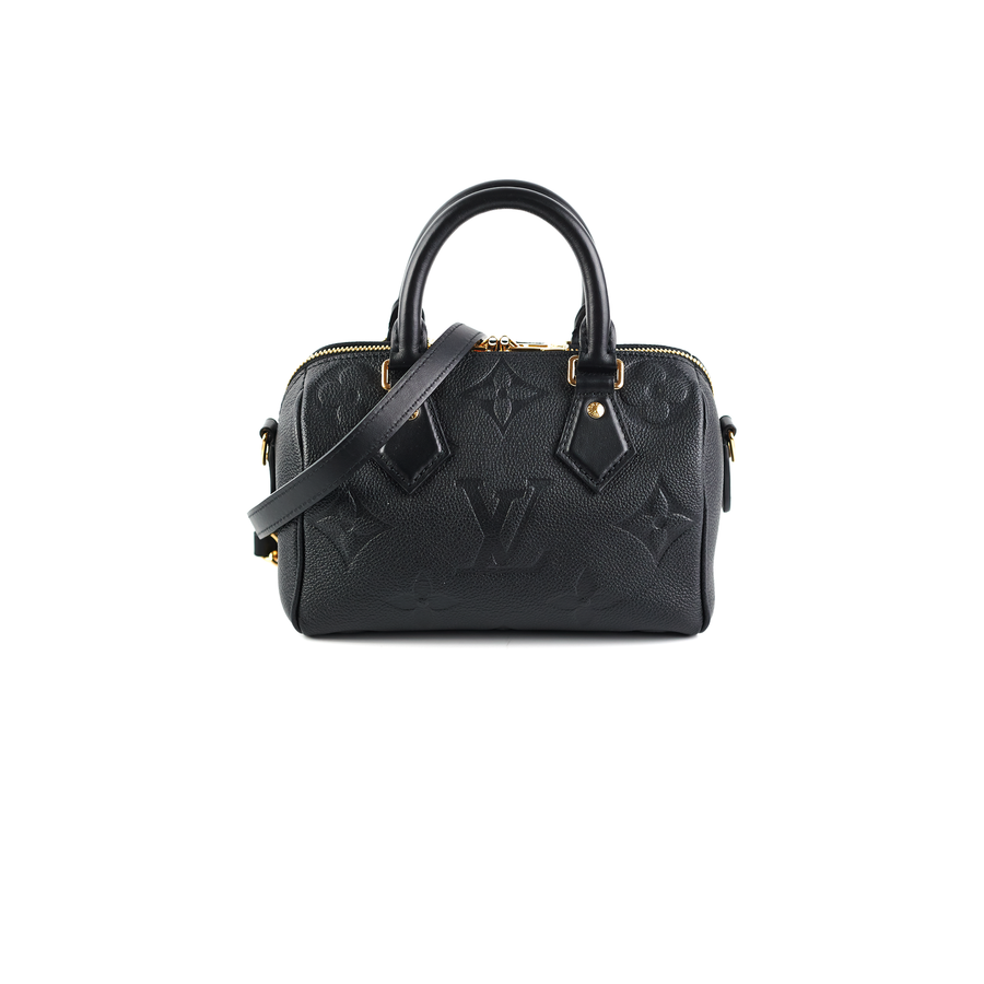 Louis Vuitton Navy Monogram Empreinte Leather Speedy 30 Bandouliere in  Black