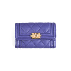 Chanel Boy Flap Wallet Purple