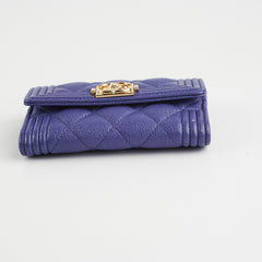 Chanel Boy Flap Wallet Purple