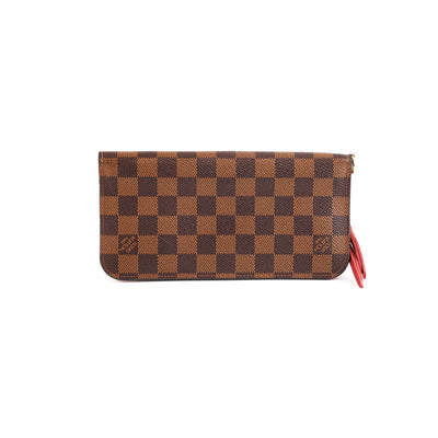 Louis Vuitton Wallet Insolite Damier Ebene Red in Canvas with Brass - US