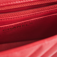 Chanel 18B Chevron Rectangular Mini Red