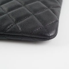 Chanel Medium O case Pouch Clutch Caviar Black