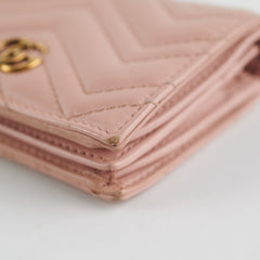 Gucci GG Marmont Card Case Wallet Dusty Pink