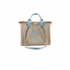 Chanel Deauville Shopping Bag Beige/Blue Microchipped