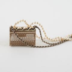 Chanel Flap Bag with Chain Pearls Costume Jewellery