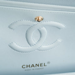 Chanel Classic Flap Medium/Large Light Blue Caviar 22P (Microchipped)