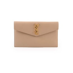 Saint Laurent Uptown Clutch Beige