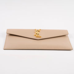 Saint Laurent Uptown Clutch Beige