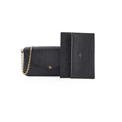 Louis Vuitton Pochette Felicie Monogram Empreinte Leather Black