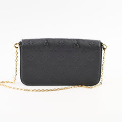 Louis Vuitton Pochette Felicie Monogram Empreinte Leather Black