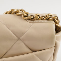 Chanel 19 Small Lambskin Sand Beige