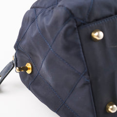 Prada Nylon Tessuto Bowling Bag Dark Navy/Black