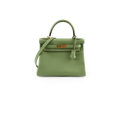Hermes Kelly 28 Vert Criquet Evercolor Y Stamp