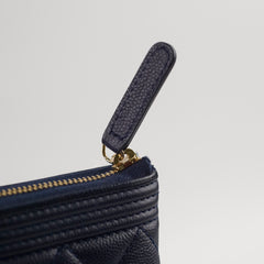 Chanel Caviar Boy Large O-Case Navy