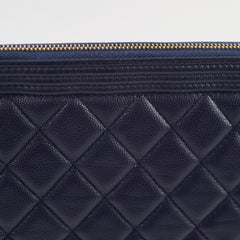Chanel Caviar Boy Large O-Case Navy